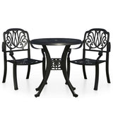 Bistro Set Black Cast Aluminium Durable Bistro Set Round 3070572