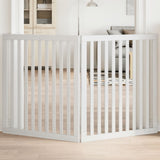 Dog Gate Foldable 2 Panels White 160 cm Poplar Wood 352250