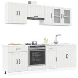 ZNTS 8 Piece Kitchen Cabinet Set Kalmar High Gloss White Engineered Wood 3314833