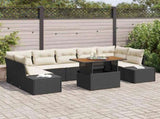 Garden Sofa Set with Storage 8 pcs Black Poly rattan 3358665