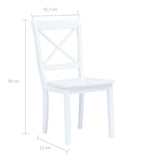 Dining Chairs 4 pcs White Solid Rubber Wood 247357