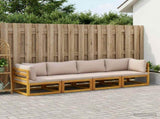 Sofa Set 4 pcs Natural Solid Acacia Wood 3417222