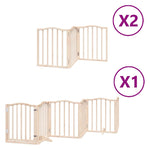 Dog Gate with Door Foldable 12 Panels 600 cm Poplar Wood 3155586