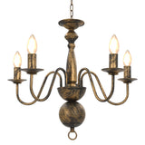 Chandelier Antique Black 5 x E14 Bulbs 281615