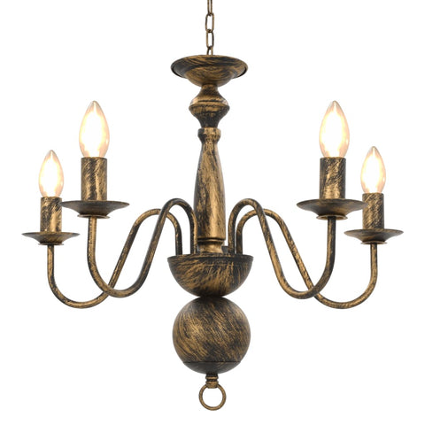 Chandelier Antique Black 5 x E14 Bulbs 281615