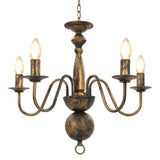 Chandelier Antique Black 5 x E14 Bulbs 281615