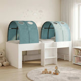 Kids'High Bed Frame with Tunnel White and Light Blue 3423534