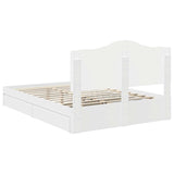 Storage Bed with Headboard White 140 x 200 cm Engineered Wood 3413499