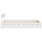 Bed Frame without Mattress White 135x190 cm Double Solid Wood Pine 3301505
