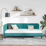 Corner Bed Frame with Headboard Turquoise 90 x 200 cm Velvet 42016614