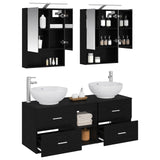 Bathroom Furniture Set 5 pcs Black Oak 3406960