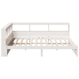 Bookcase Bed without Mattress White 150x200 cm Solid Wood Pine 3324351