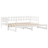 Daybed with Trundle and Drawers without Mattress White 90x190 cm Single 3302248