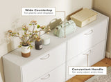 Wooden Modern Design 4 Drawer Shoes Cabinet Pull Down Shelf Storage Organiser - White T3398P378004
