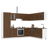 ZNTS 14 Piece Kitchen Cabinet Set Kalmar Brown Oak Engineered Wood 3314978