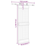Sliding Door with Hardware Set 70x210 cm Solid Wood Pine 3332664