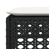 Garden Stool with Cushion Black 63.5x56x32 cm Poly Rattan 365932
