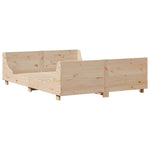 ZNTS Bed Frame without Mattress 150x200 cm King Size Solid Wood Pine 3306456