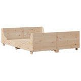 ZNTS Bed Frame without Mattress 150x200 cm King Size Solid Wood Pine 3306456