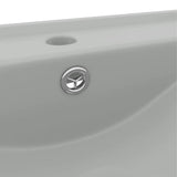 Luxury Basin with Faucet Hole Matt Light Grey 60x46 cm Ceramic 147026