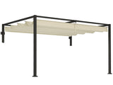 2 x 3 Lean To Steel Pergola, with Moving Fabric Canopy - Khaki T3398P325265