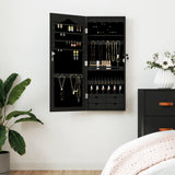 Mirror Jewellery Cabinet Wall Mounted Black 37.5x10x90 cm 353224