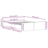 Bed Frame without Mattress Black Oak 120x190 cm Engineered Wood 3329323