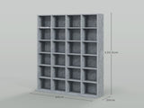 CD Storage Unit with Adjustable Shelves, 89 x 130.5 cm, Cement Grey T3398P344653