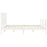 Bed Frame without Mattress White King Size Solid Wood 3194317
