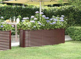 Garden Raised Bed Galvanised Steel 152x40x68 cm Brown 318895