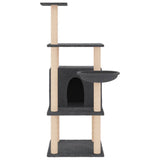 Cat Tree with Sisal Scratching Posts Dark Grey 132 cm 171728