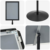 Pedestal Poster Stand Height Adjustable Silver A3 PVC and Steel 42020975