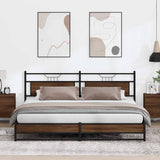 Metal Bed Frame without Mattress Brown Oak 193x201 cm 3325133