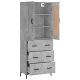 Highboard Concrete Grey 69,5x34x180 cm Engineered Wood 3199749
