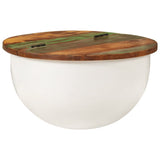 Coffee Table White 50x27 cm Solid Wood Reclaimed 351754