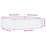 Garden Planter White 90x90x23 cm Solid Wood Pine 847204
