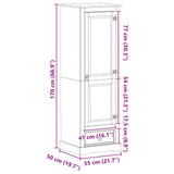 Wardrobes with Drawer White 55 x 50 x 170 cm Solid Pine Wood 42024934