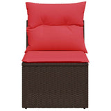 Garden Sofa with Cushion Brown 55 x 62 x 69 cm Poly Rattan 366224