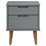 Bedside Cabinet MOLDE Grey 40x35x48 cm Solid Wood Pine 350497