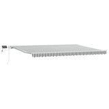 Manual Retractable Awning with LED Anthracite&White 500x300 cm 3215788