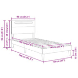 Bed Frame with LED Strip Lights Black 90 x 190 cm Faux Leather 42028037