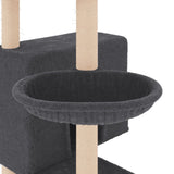 Cat Tree with Sisal Scratching Posts Dark Grey 143 cm 171731
