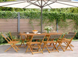 Folding Garden Chairs 8 pcs Grey Solid Wood Acacia 3214606