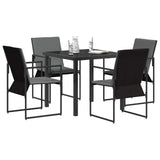 Garden Dining Set 5 pcs Black and Anthracite 80 x 80 x 73 cm 3448903