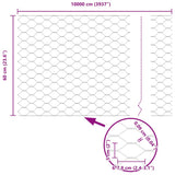Hexagon Fence Green 0.6 x 100 m Steel 42005452