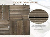 27 Pcs Wooden Interlocking Decking Tiles, Outdoor Flooring Tiles for Patio, Balcony, Terrace, Hot T3398P320008