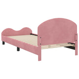 Children's Bed Frame with Headboard Pink 80 x 200 cm Velvet 42011116