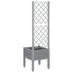 ZNTS Garden Planter with Trellis Light Grey 40x40x142 cm PP 367917