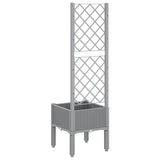 ZNTS Garden Planter with Trellis Light Grey 40x40x142 cm PP 367917
