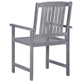 Garden Chair Set of 4 Grey Solid Acacia wood Standard Durable 311875